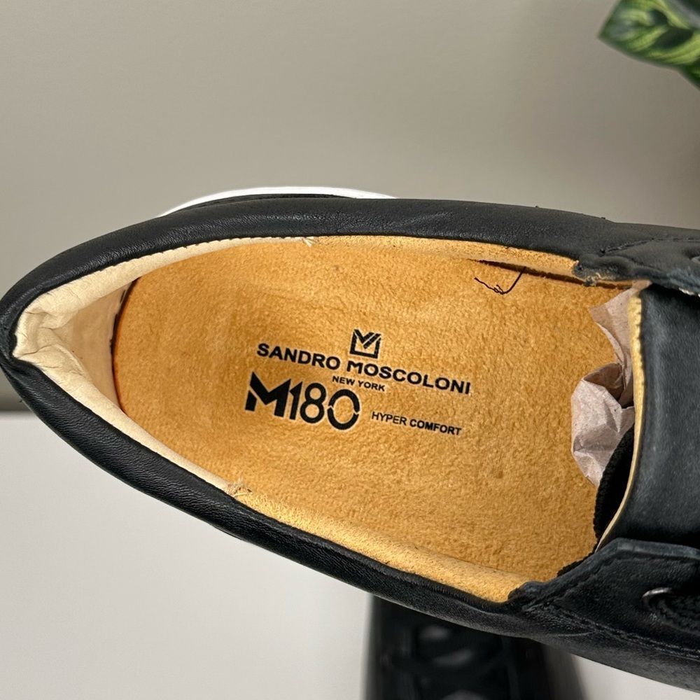 NEW Sandro Moscoloni M180 Black Leather Low-Top Sneakers Men’s Size 11D Brazil - Picture 11 of 11